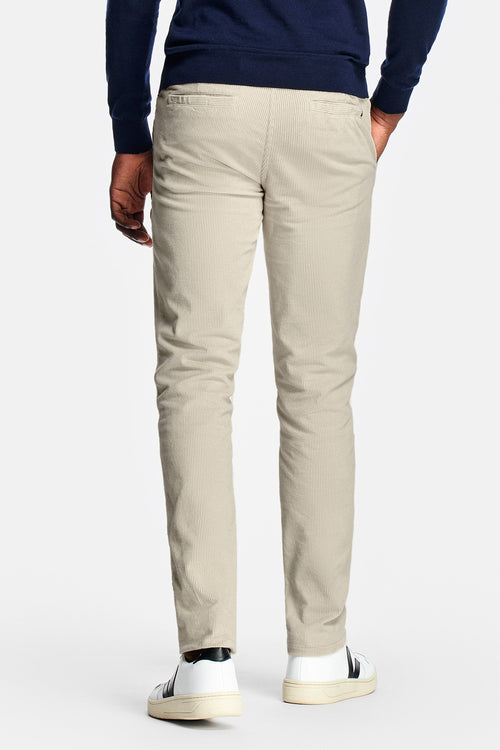 beige ribbed corduroy fabric men's trousers | MR MARVIS
