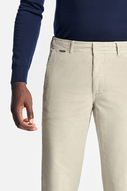 beige ribbed corduroy fabric men's trousers | MR MARVIS