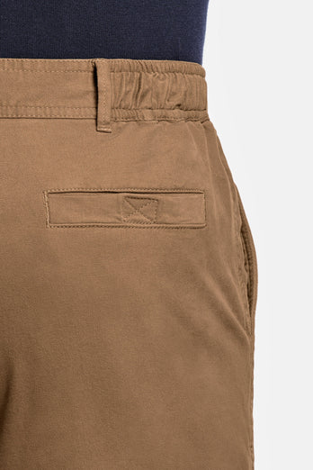 brown stretch cotton men's shorts with a zip pocket | MR MARVIS