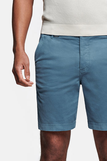 blue stretch cotton men's shorts with a zip pocket | MR MARVIS