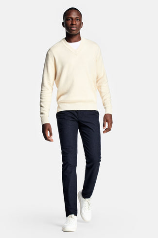 black blue warm flannel men's trousers | MR MARVIS