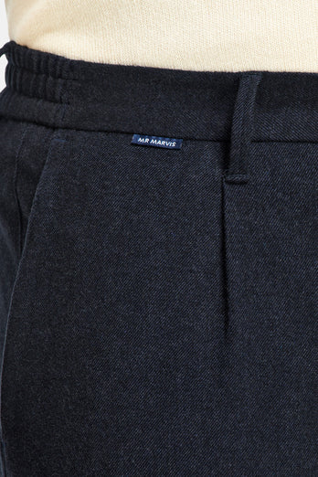 black blue warm flannel men's trousers | MR MARVIS