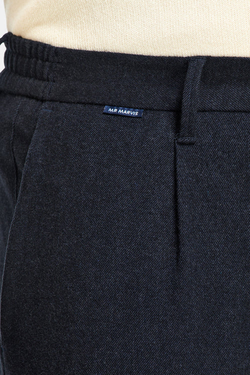 black blue warm flannel men's trousers | MR MARVIS