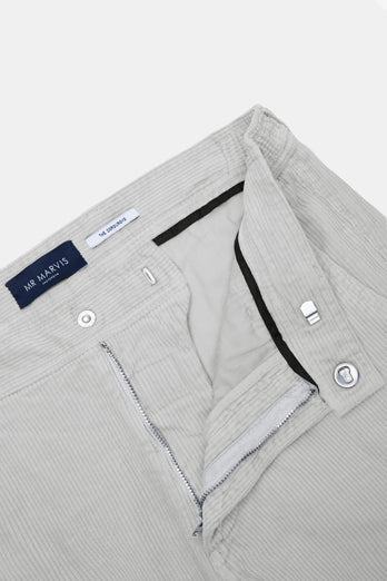 light grey ribbed corduroy fabric men's trousers | MR MARVIS