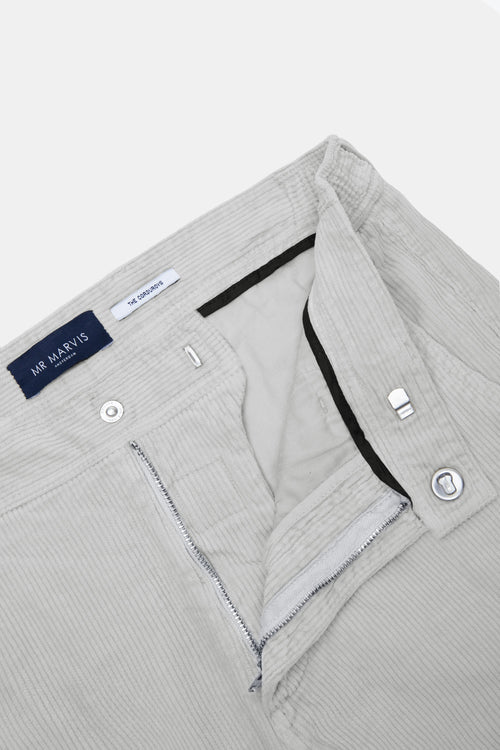 light grey ribbed corduroy fabric men's trousers | MR MARVIS