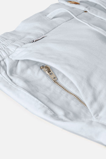 light blue men's linen shorts with a zip pocket | MR MARVIS