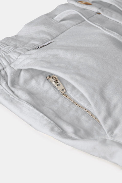 light grey men's linen shorts with a zip pocket | MR MARVIS