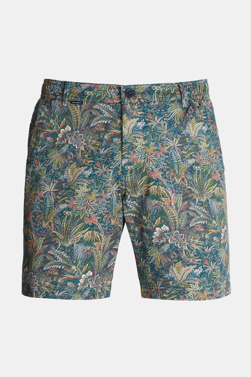 floral print stretch cotton men's shorts with a zip pocket | MR MARVIS