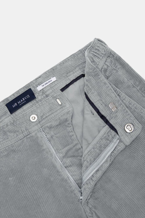 grey ribbed corduroy fabric men's trousers | MR MARVIS