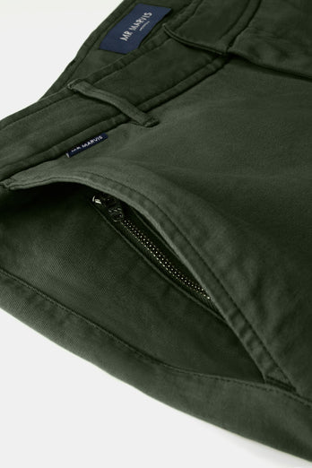dark green heavy stretch cotton men's trousers | MR MARVIS