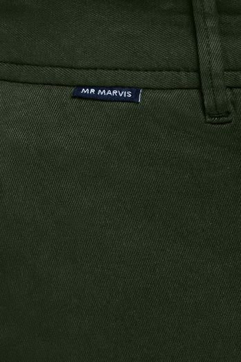 dark green heavy stretch cotton men's trousers | MR MARVIS