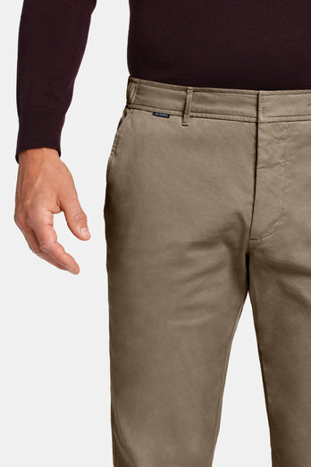 brown heavy stretch cotton men's trousers | MR MARVIS