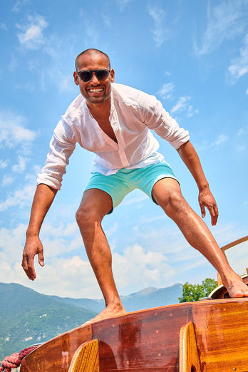mint green soft and stretchy men's shorts | MR MARVIS