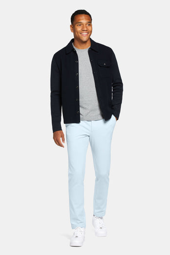 light blue stretch knitted men's trousers | MR MARVIS