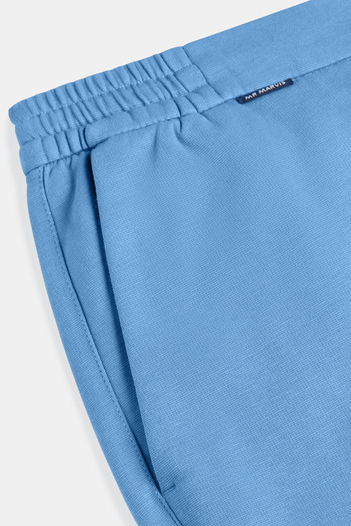 mid blue stretch knitted men's trousers | MR MARVIS