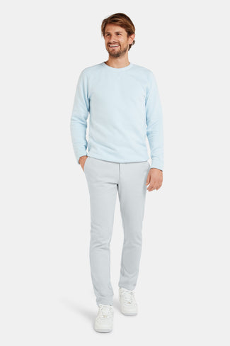 light grey stretch knitted men's trousers | MR MARVIS