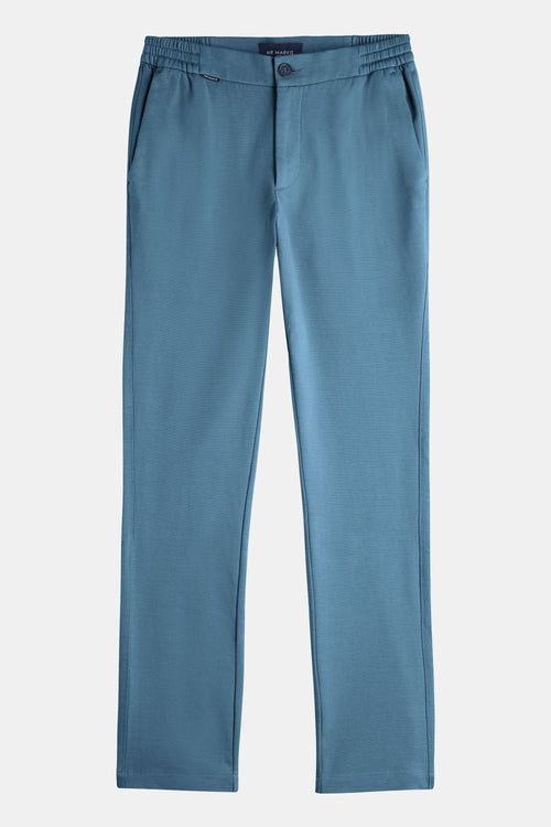 blue stretch knitted men's trousers | MR MARVIS