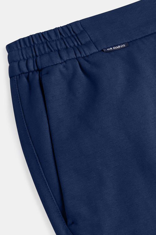 dark blue stretch knitted men's trousers | MR MARVIS