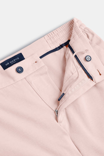 light pink stretch knitted men's trousers | MR MARVIS