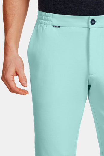 mint green stretch knitted men's trousers | MR MARVIS