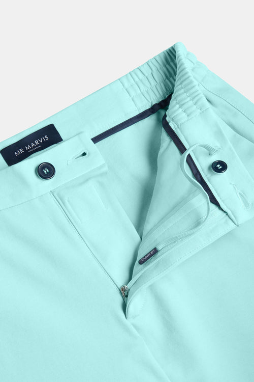 mint green stretch knitted men's trousers | MR MARVIS