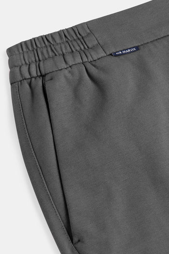 mid grey stretch knitted men's trousers | MR MARVIS