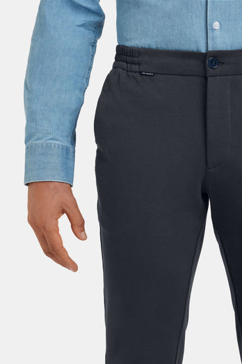 dark grey stretch knitted men's trousers | MR MARVIS