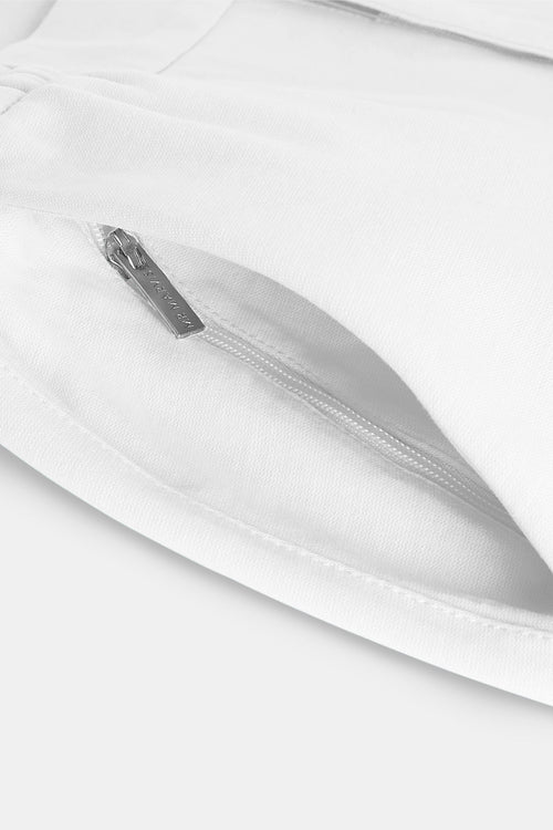 all white stretch knitted men's trousers | MR MARVIS