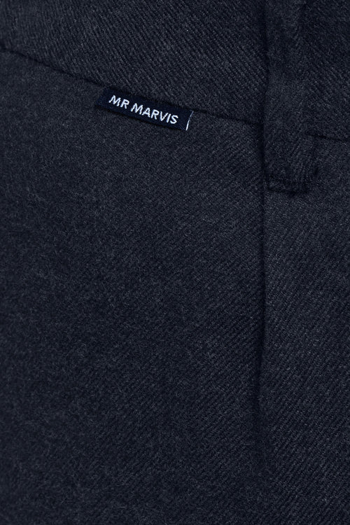 black blue warm flannel men's trousers | MR MARVIS