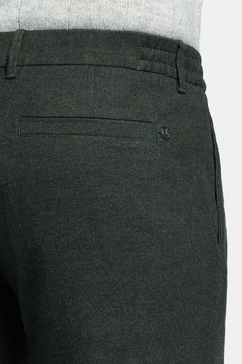 dark green warm flannel men's trousers | MR MARVIS
