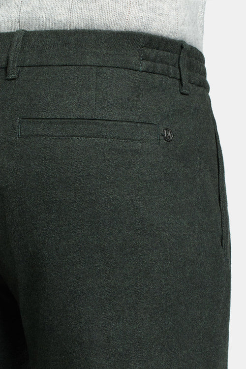 dark green warm flannel men's trousers | MR MARVIS