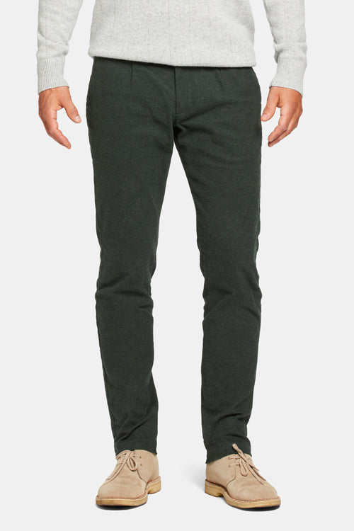 dark green warm flannel men's trousers | MR MARVIS