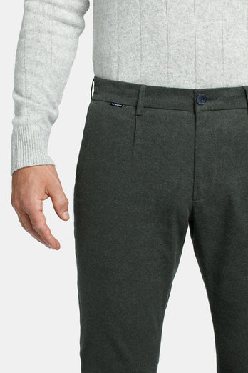 dark green warm flannel men's trousers | MR MARVIS