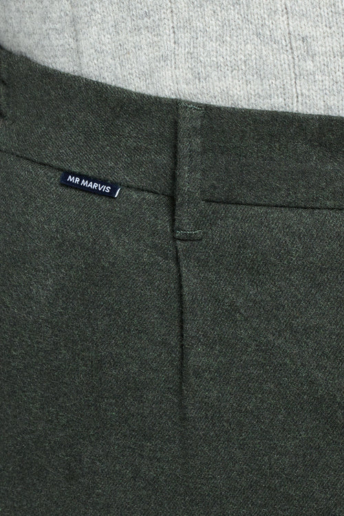 dark green warm flannel men's trousers | MR MARVIS