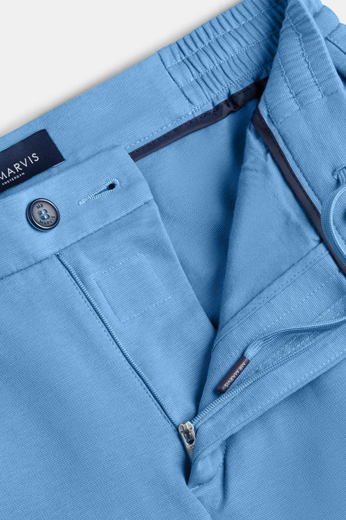 mid blue soft and stretchy men's shorts | MR MARVIS