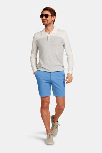 mid blue soft and stretchy men's shorts | MR MARVIS