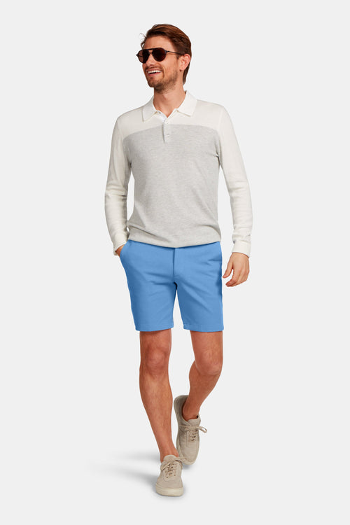 mid blue soft and stretchy men's shorts | MR MARVIS