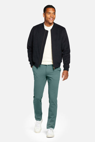 mid green stretch knitted men's trousers | MR MARVIS