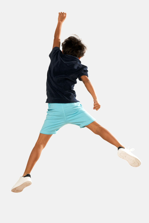 turquoise blue stretch cotton boys' shorts | MR MARVIS