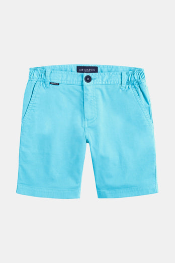 turquoise blue stretch cotton boys' shorts | MR MARVIS