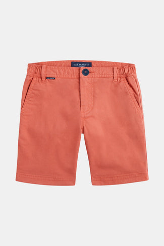 brick red stretch cotton boys' shorts | MR MARVIS