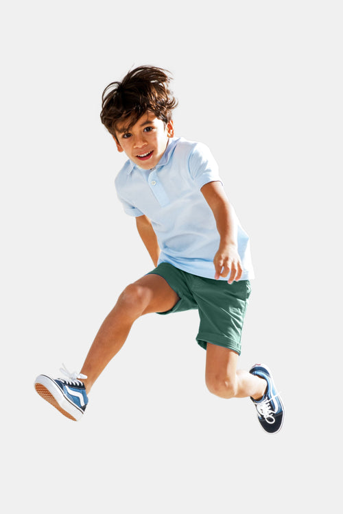 mid green stretch cotton boys' shorts | MR MARVIS