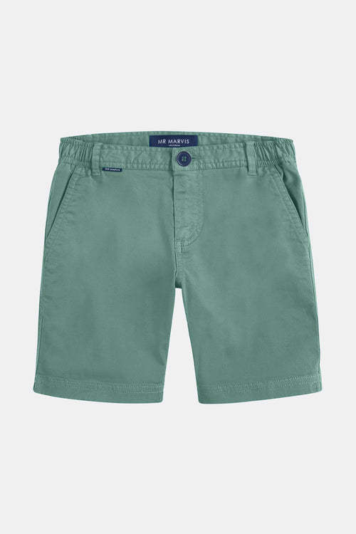 mid green stretch cotton boys' shorts | MR MARVIS