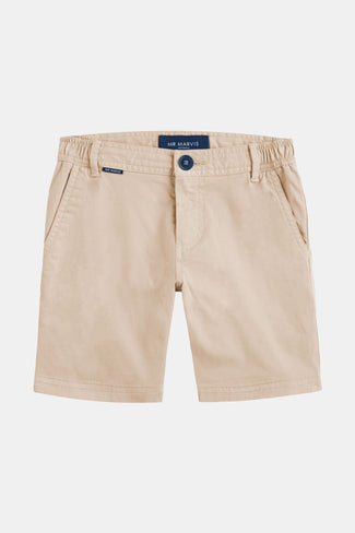 beige stretch cotton boys' shorts | MR MARVIS