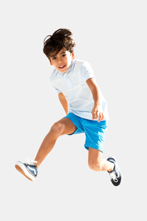 bright blue stretch cotton boys' shorts | MR MARVIS