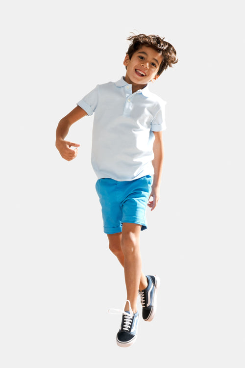 bright blue stretch cotton boys' shorts | MR MARVIS