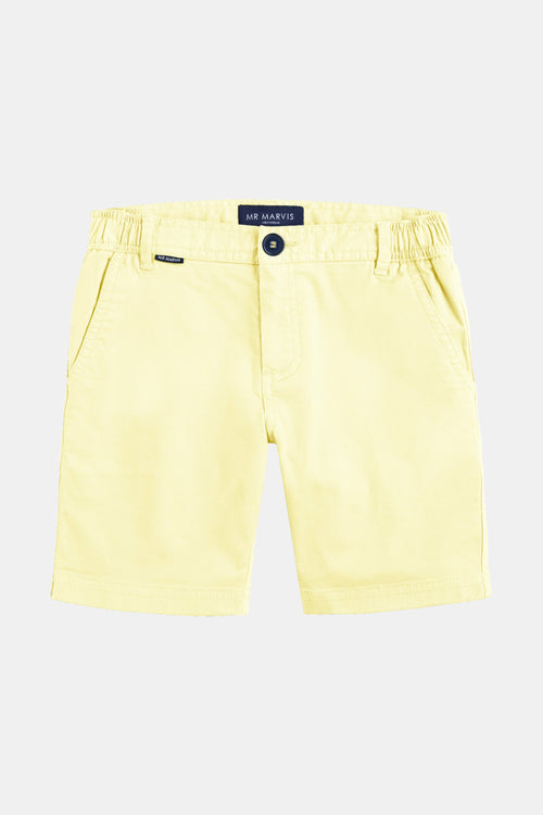 light yellow stretch cotton boys' shorts | MR MARVIS