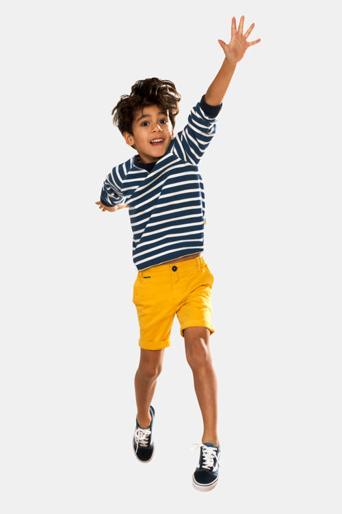 yellow stretch cotton boys' shorts | MR MARVIS