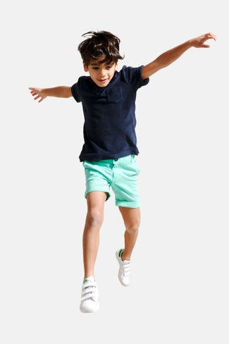 bright green stretch cotton boys' shorts | MR MARVIS