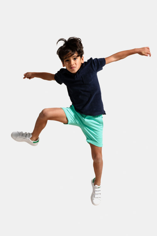 bright green stretch cotton boys' shorts | MR MARVIS